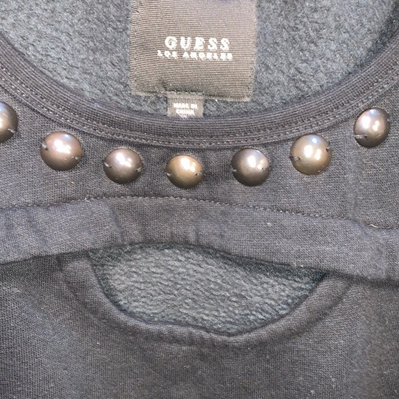 Guess Sweatshirt Round Studs Open Shoulder Banded L/S XL - Picture 7 of 10